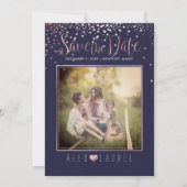 PixDezines救の日付/フェイクバラ金ゴールド紙吹雪 招待状 (正面)