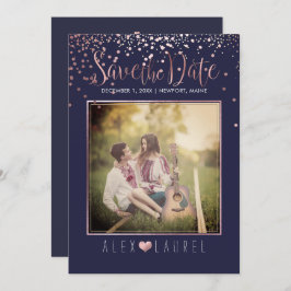 PixDezines救の日付/フェイクバラ金ゴールド紙吹雪 招待状