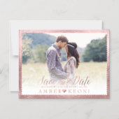 PixDezines救日付/フェイクバラ金ゴールド マグネット招待状 (正面)