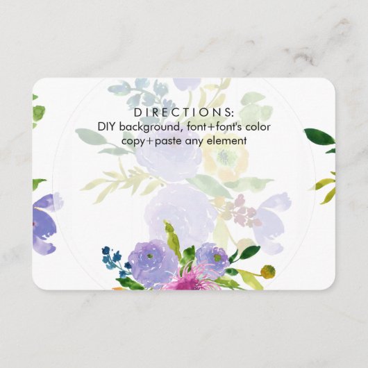 PixDezines方向フローラ（ユダヤ教の）バル・ミツバー/DIY背景 エンクロージャーカード (裏面)