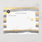 PixDezines方向/シルバー/金ゴールドストライプ/(ユダヤ教の)バル・ミツバー エンクロージャーカード (裏面)