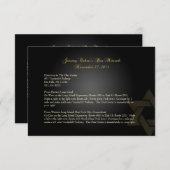 PixDezines方向、バー（ユダヤ教の）バル・ミツバー/black+金ゴールド エンクロージャーカード (正面/裏面)