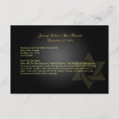 PixDezines方向、バー（ユダヤ教の）バル・ミツバー/black+金ゴールド エンクロージャーカード (裏面)