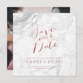 PixDezines日付の保存フェイクバラ金ゴールド+大理石 セーブザデート (正面/裏面)