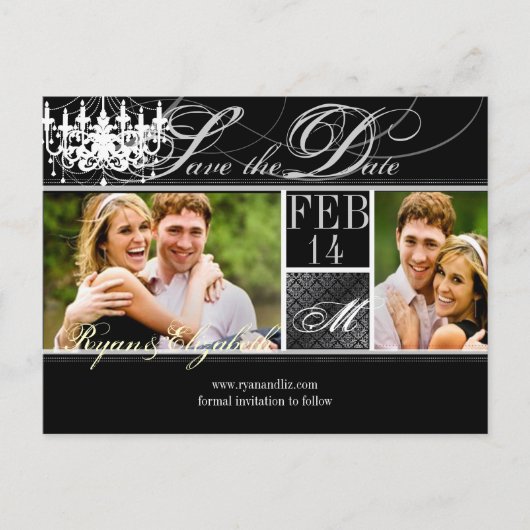 PixDezines日付救チャンデリア/DIYカラー+フォント 案内ポストカード (正面)