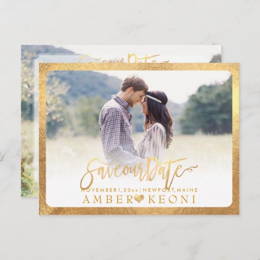 PixDezines日付/スクリプトのファンシー保存 案内ポストカード (正面/裏面)