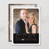 PixDezines日付/バラ金ゴールド/スクリプトの保クール存 ポストカード (正面/裏面)