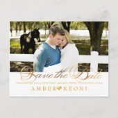 PixDezines日付/フェイク金ゴールド/スクリプファンシートの保存 案内ポストカード (正面)