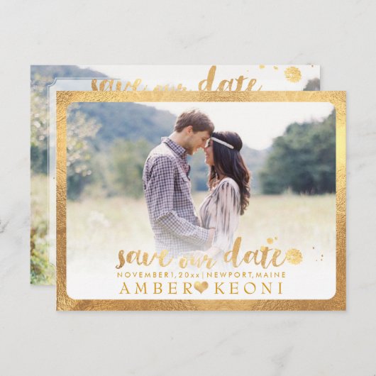 PixDezines日付/ブラシスクリプトの保存 案内ポストカード (正面/裏面)