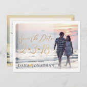 PixDezines日付/手書きスクリプクールトの保存 ポストカード (正面/裏面)