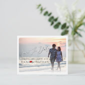 PixDezines日付/手書きスクリプクールトの保存 ポストカード (スタンド正面)