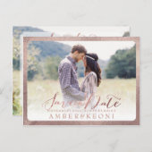 PixDezines日付/手書きスクリプトの保存 案内ポストカード (正面/裏面)