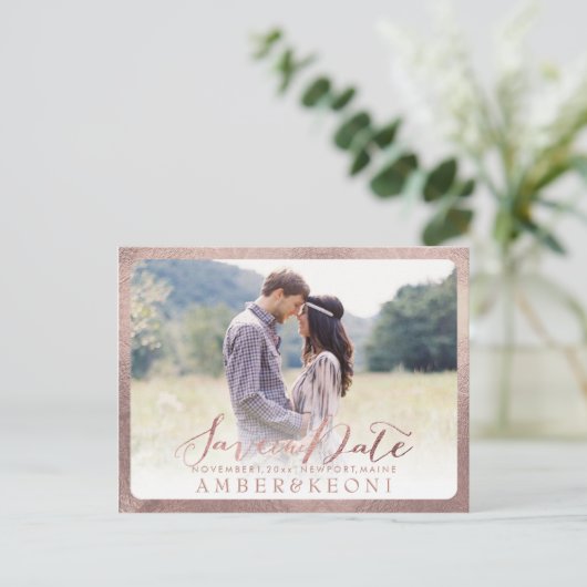 PixDezines日付/手書きスクリプトの保存 案内ポストカード (スタンド正面)