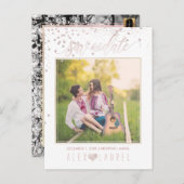 PixDezines日付/救赤面ピンク紙吹雪 案内ポストカード (正面/裏面)