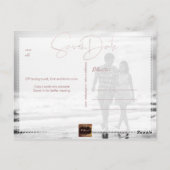 PixDezines日付/赤面ピンクDIY色を保存 ポストカード (裏面)