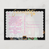 PixDezines日付/金ゴールドスクリプトスタイリッシュを保存フェイクする 案内ポストカード (裏面)