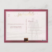 PixDezines日付/金ゴールドIridescent Burgundyを保存 ポストカード (裏面)