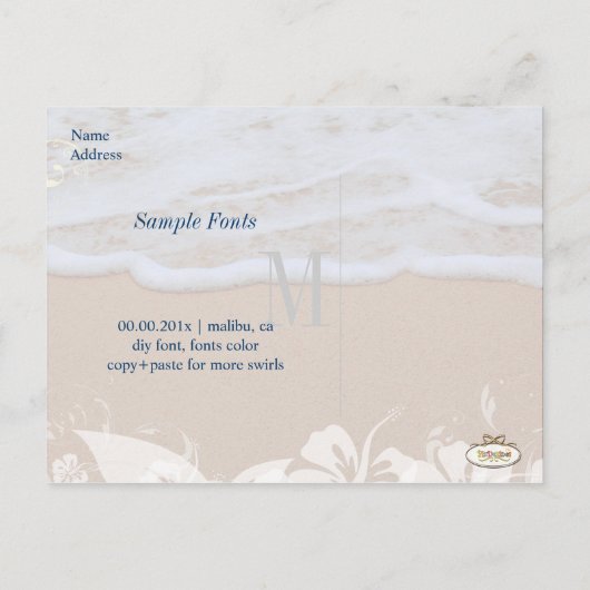 PixDezines日救付ビーチ+波形 案内ポストカード (裏面)