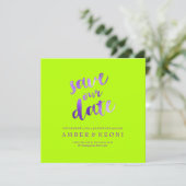 PixDezines日救付/バイオレット紫/DIY背景 セーブザデート (スタンド正面)