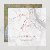 PixDezines日救付/フェイクバラ金ゴールド/白大理石 セーブザデート (正面/裏面)