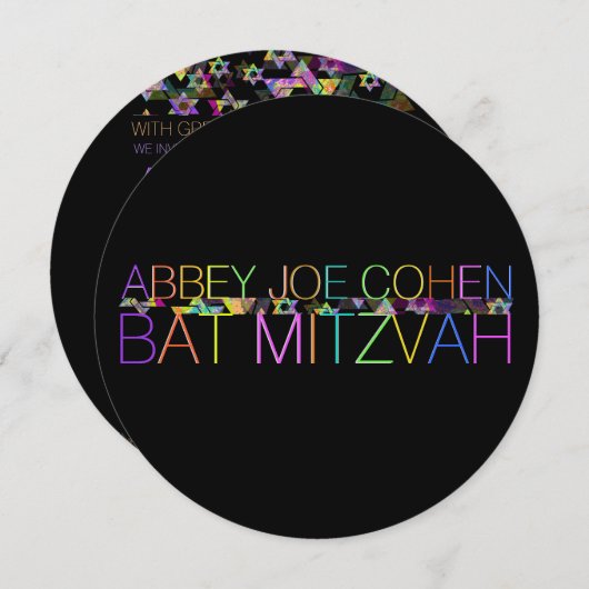 PixDezines星/ネサイケデリックオン/バルミツワー 招待状 (正面/裏面)