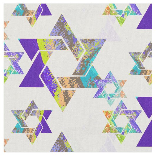PixDezines星（david/DIY背景色） ファブリック (クローズアップ)