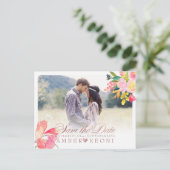 PixDezines春フローラ日付/バラ金ゴールドの保存 案内ポストカード (スタンド正面)