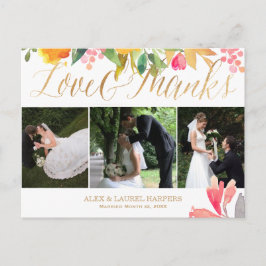 PixDezines春フローラ水の色感謝してい/あなた ポストカード