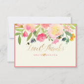 PixDezines春フローラWatercolorありがとうございました サンキューカード (正面)
