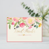 PixDezines春フローラWatercolorありがとうございました サンキューカード (スタンド正面)