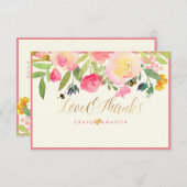 PixDezines春フローラWatercolorありがとうございました サンキューカード (正面/裏面)