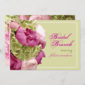 PixDezines暗い赤紫色peonies/green hydrangeas/diy 招待状 (正面/裏面)