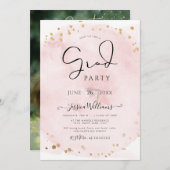 PixDezines書道モダンスクリプトの卒業 招待状 (正面/裏面)