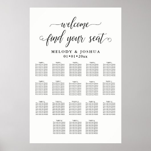 PixDezines書道モダンフォント、座席表 ポスター (正面)