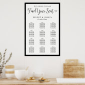 PixDezines書道モダンフォント、座席表 ポスター (キッチン)