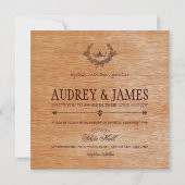 PixDezines木フェイク板ベニヤ+どんぐり 招待状 (裏面)