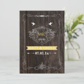 PixDezines木材パネル/スクロールフレーム/ハチドリ 招待状 (スタンド正面)