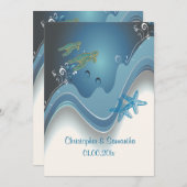 PixDezines本音+波数/波数バックグラウンド 招待状 (正面/裏面)