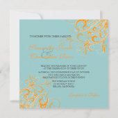 PixDezines柑橘の渦/日背景 招待状 (裏面)