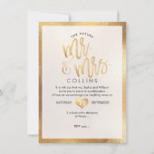 PixDezines氏&ミセス・フェイク金ゴールドハート 招待状 (裏面)