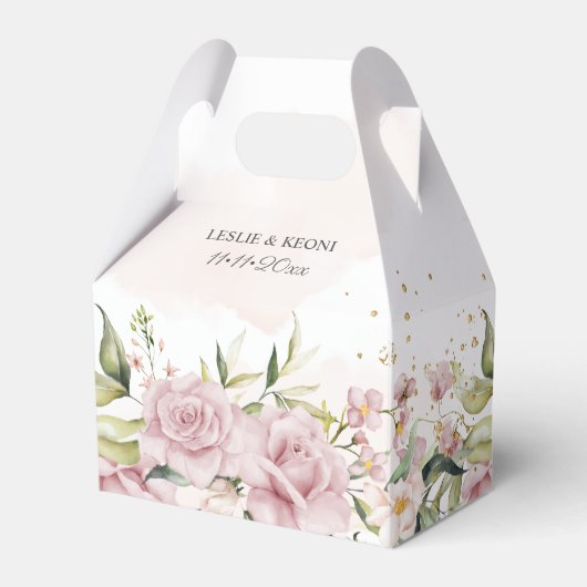 PixDezines水エレガント色ほこりっぽいピンクのバラ フェイバーボックス (正面サイド)