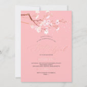 PixDezines水彩さくらんぼ花バルミツワー 招待状 (裏面)