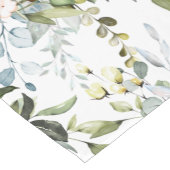 PixDezines水彩ほこりっぽいブルーガムの葉 ショートテーブルランナー (コーナー)