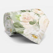 PixDezines水彩アラバスタークリームバラ ネクタイ (ロール)