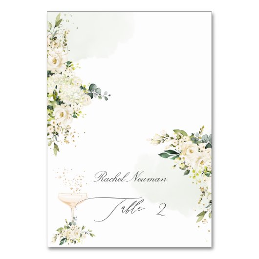 PixDezines水彩アラバスターバラテント テーブルナンバー (正面)