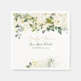 PixDezines水彩アラバスターバラベビーシャワー スタンダードカクテルナプキン
