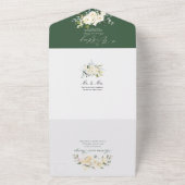 PixDezines水彩アラバスターバラ オールインワン招待状 (外側)