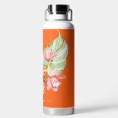 PixDezines水彩オレンジシンビジウムオーキッド ウォーターボトル (背面)