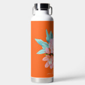 PixDezines水彩オレンジシンビジウムオーキッド ウォーターボトル (正面)