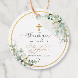 PixDezines水彩ガムユーカリプトゥスレースバプテスマ フェイバータグ